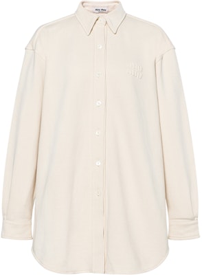 (W) MIU MIU SS23 ホワイト 無地 刺繍入りシャツ MJL865-102J-F0304 Buy (W) MIU MIU SS23 ホワイト 無地 刺繍入りシャツ MJL865-102J-F0304