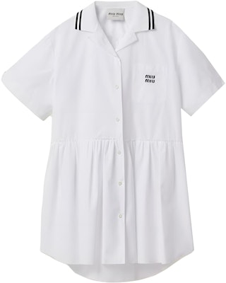 (W) Vestido Casual Blanco a Rayas con Logo Estampado MIU MIU SS23 Manga Corta. MF4981-10RG-F0009-S-232 Buy (W) Vestido Casual Blanco a Rayas con Logo Estampado MIU MIU SS23 Manga Corta. MF4981-10RG-F0009-S-232