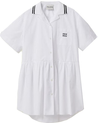 (W) Vestido Casual Blanco a Rayas con Logo Estampado MIU MIU SS23 Manga Corta. MF4981-10RG-F0009-S-232 Order (W) Vestido Casual Blanco a Rayas con Logo Estampado MIU MIU SS23 Manga Corta. MF4981-10RG-F0009-S-232