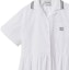 Sizing (W) Vestido Casual Blanco a Rayas con Logo Estampado MIU MIU SS23 Manga Corta. MF4981-10RG-F0009-S-232