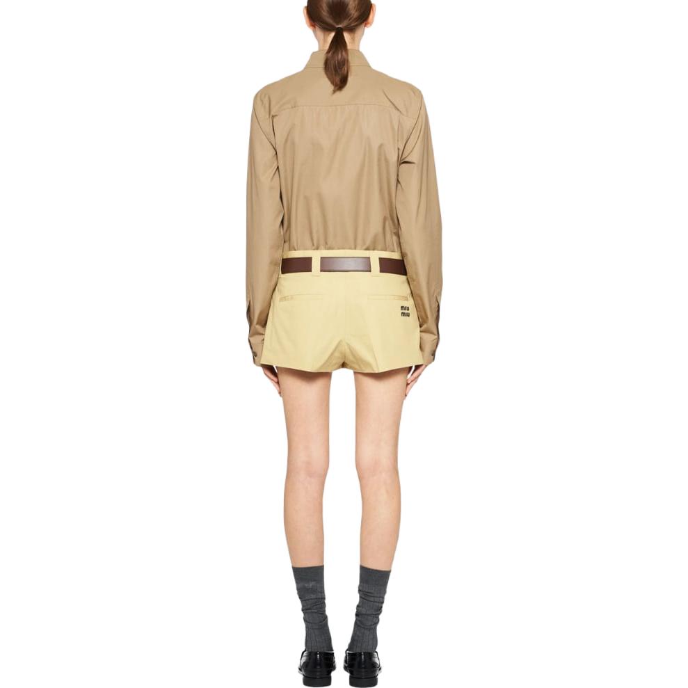 Shop (W) MIU MIU SS23 黃色低腰直筒休閒短褲. MP1669-10RG-F0901