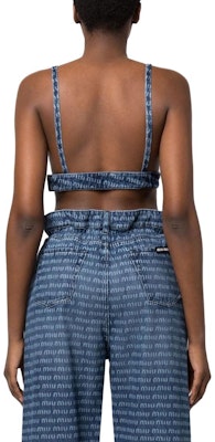 (W) MIU MIU SS23 满版Logo牛仔背心上衣 GWT037-1226-F0008 Shop (W) MIU MIU SS23 满版Logo牛仔背心上衣 GWT037-1226-F0008