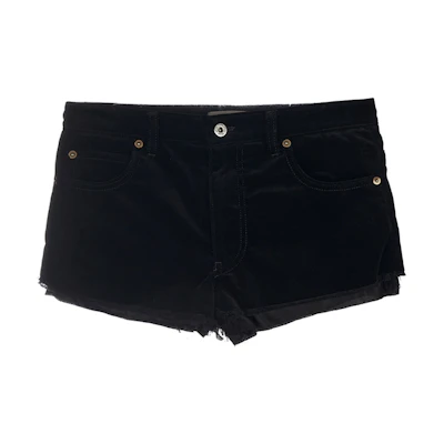 (Women) MIU MIU SS23 Black High-Waist Button Straight-Leg Casual Shorts Women MP1624-1Z36-F0002
