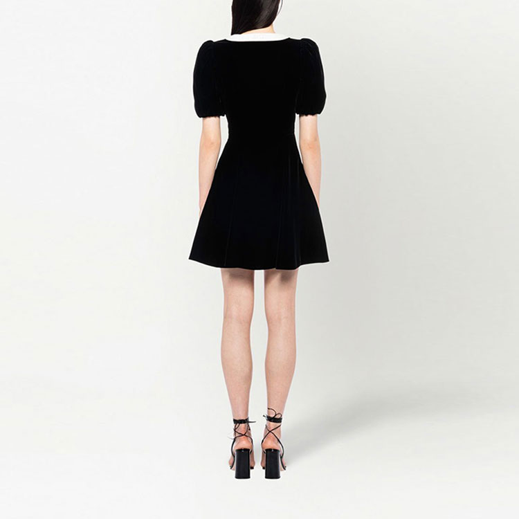 (Women) MIU MIU SS23 Bow Contrast Stitch Short Sleeve Dress Women Black. MF4783-068-F0967 圖 4