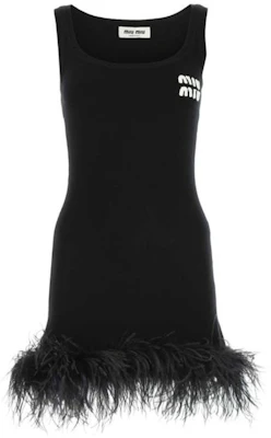 (W) MIU MIU SS23 拼色标志提花无袖连衣裙 女士黑色. MMA756-12J8-F0002 Buy (W) MIU MIU SS23 拼色标志提花无袖连衣裙 女士黑色. MMA756-12J8-F0002