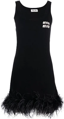 (W) MIU MIU SS23 拼色标志提花无袖连衣裙 女士黑色. MMA756-12J8-F0002 Order (W) MIU MIU SS23 拼色标志提花无袖连衣裙 女士黑色. MMA756-12J8-F0002