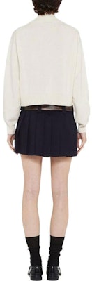 (W) Miu Miu 2023春夏水晶标志V领针织毛衣 奶油白 MMF702-12LJ-F0009 Shop (W) Miu Miu 2023春夏水晶标志V领针织毛衣 奶油白 MMF702-12LJ-F0009