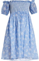 (Women) MIU MIU SS23 Floral Polka Dot Off-Shoulder Short Sleeve Dress Blue . MF2778-1QA9-F0076 (Women) MIU MIU SS23 Floral Polka Dot Off-Shoulder Short Sleeve Dress Blue . MF2778-1QA9-F0076