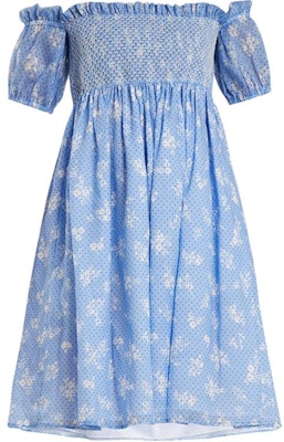 (W) MIU MIU SS23 蓝色花卉波点一字肩短袖连衣裙 MF2778-1QA9-F0076 Buy (W) MIU MIU SS23 蓝色花卉波点一字肩短袖连衣裙 MF2778-1QA9-F0076