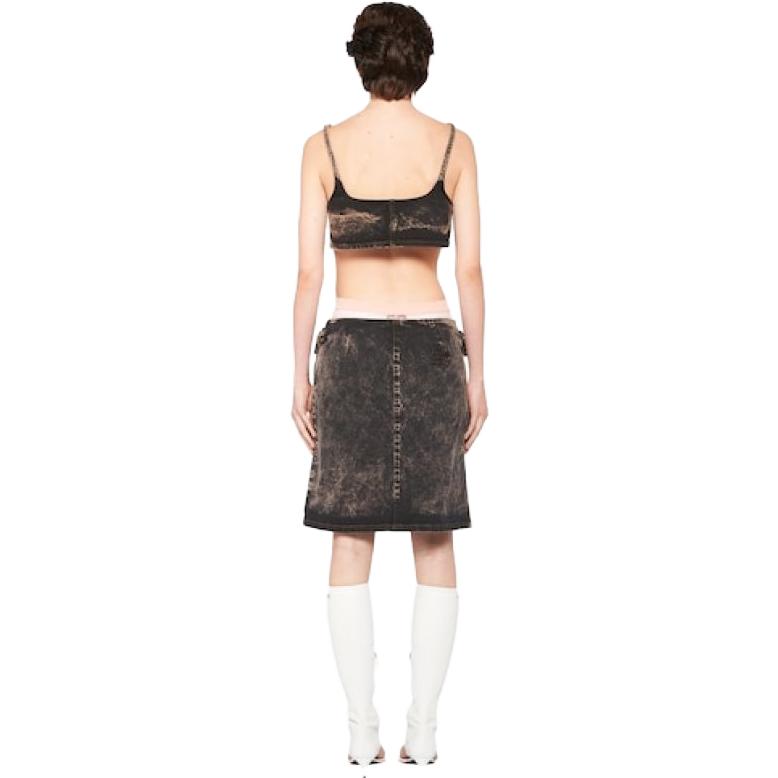 (Women) MIU MIU SS23 Marble Low-Waist Straight Casual Skirt  Black GWD303-121-HS231 圖 5