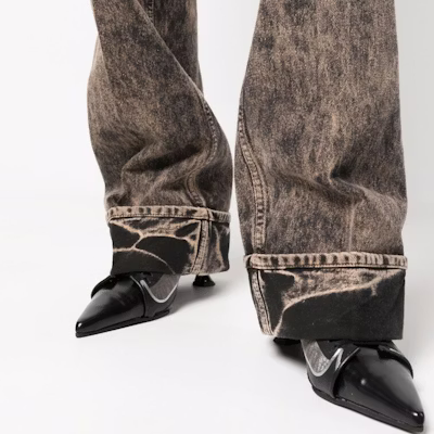 (W) MIU MIU SS23 Jeans Wanita Hitam Pola Marble Bordir Logo Low-Waist GWP467-121H-F0002-S-231 Details for (W) MIU MIU SS23 Jeans Wanita Hitam Pola Marble Bordir Logo Low-Waist GWP467-121H-F0002-S-231