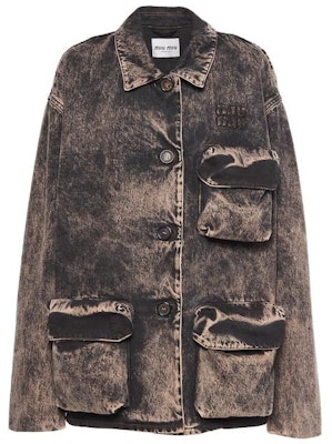 (W) MIU MIU SS23 大理石印花丹寧外套 女士 - 黑色 GWB174-121H-F0002 Buy (W) MIU MIU SS23 大理石印花丹寧外套 女士 - 黑色 GWB174-121H-F0002