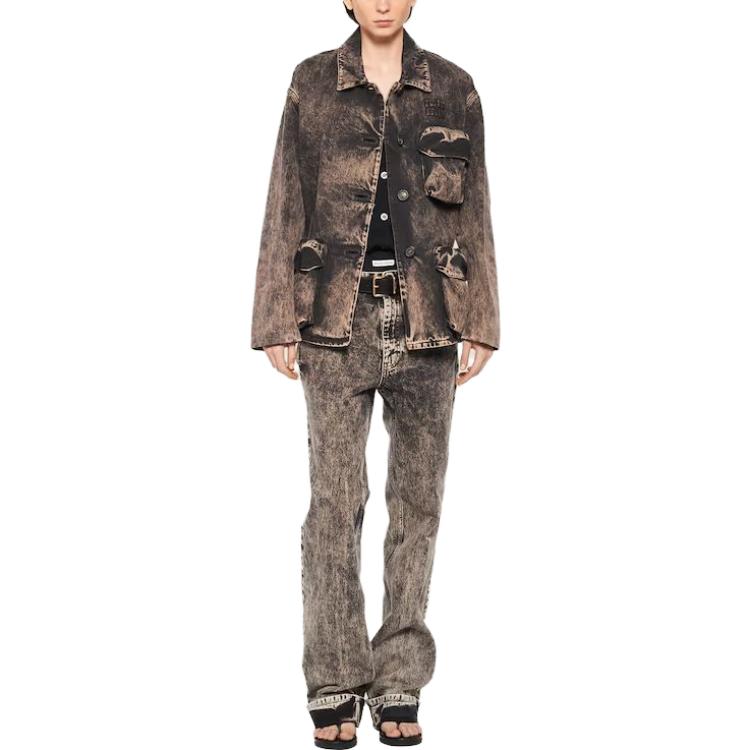 Lookbook (W) MIU MIU SS23 大理石印花丹寧外套 女士 - 黑色 GWB174-121H-F0002