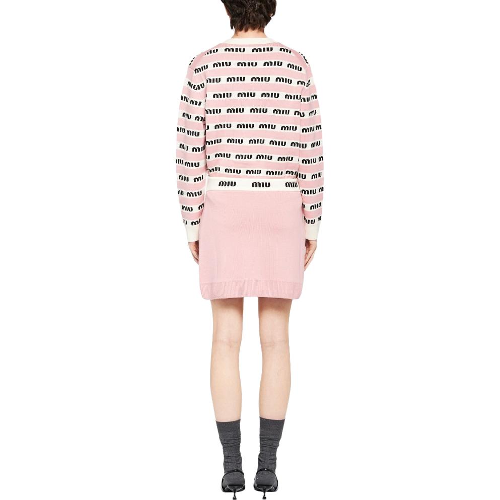 Shop (W) MIU MIU 2023春夏粉色提花字母修身迷你裙 时尚 MMG402-1V8X-F0D8U