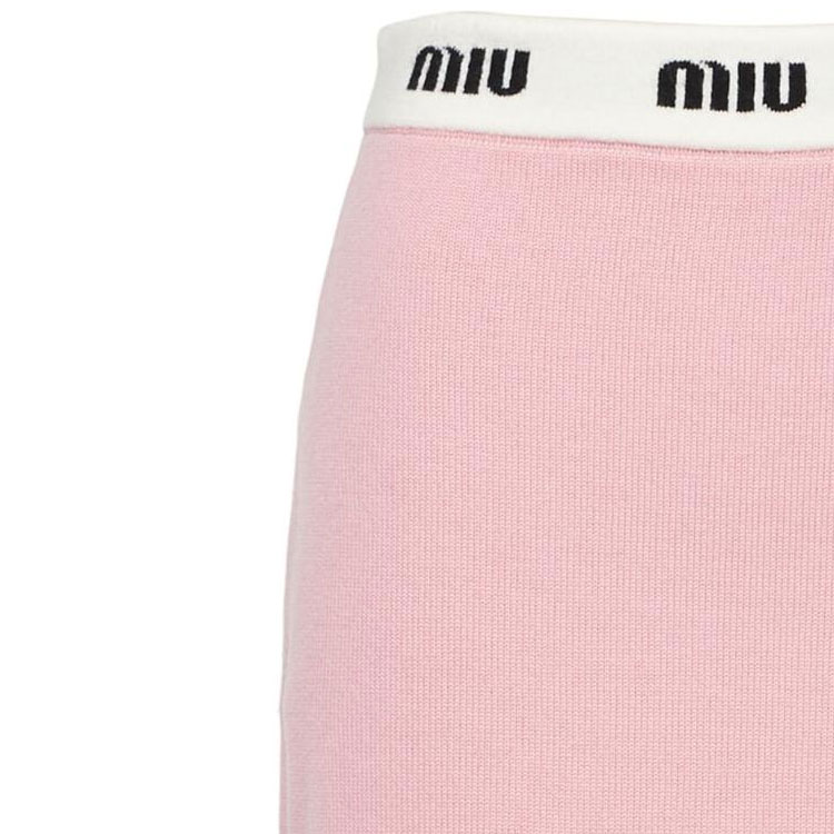 Sizing (W) MIU MIU 2023春夏粉色提花字母修身迷你裙 时尚 MMG402-1V8X-F0D8U