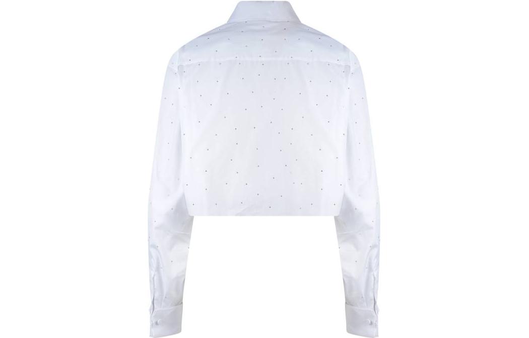 Lookbook (W) MIU MIU SS23 Baju Crop Polka Dot Lengan Panjang Wanita Putih MK1718-12IQ-F0009-S-231