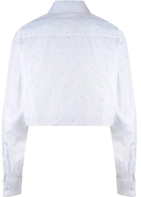 (W) MIU MIU SS23 Baju Crop Polka Dot Lengan Panjang Wanita Putih MK1718-12IQ-F0009-S-231 Lookbook (W) MIU MIU SS23 Baju Crop Polka Dot Lengan Panjang Wanita Putih MK1718-12IQ-F0009-S-231