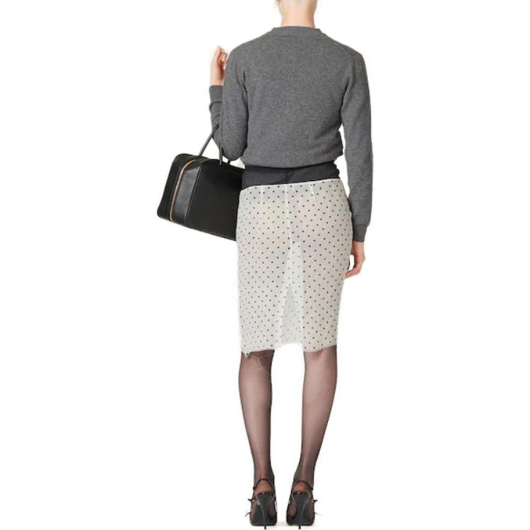 Shop (W) Rok Kasual Putih Polka Dot Wanita MIU MIU SS23 Mid-Rise Fashion. MG2099-13R3-F0A72-S-232