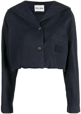 (W) MIU MIU SS23 徽標流蘇短版外套 女款 深夜藍 ML902-12L9-F0008-S-231 Buy (W) MIU MIU SS23 徽標流蘇短版外套 女款 深夜藍 ML902-12L9-F0008-S-231