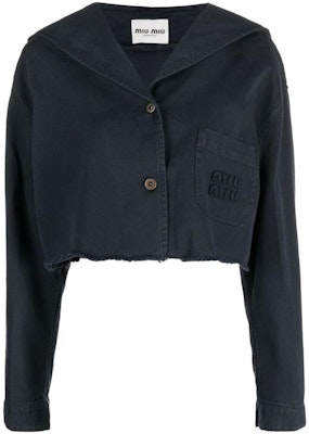 (W) MIU MIU SS23 徽標流蘇短版外套 女款 深夜藍 ML902-12L9-F0008-S-231 Order (W) MIU MIU SS23 徽標流蘇短版外套 女款 深夜藍 ML902-12L9-F0008-S-231