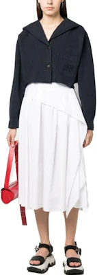 (W) MIU MIU SS23 徽標流蘇短版外套 女款 深夜藍 ML902-12L9-F0008-S-231 Lookbook (W) MIU MIU SS23 徽標流蘇短版外套 女款 深夜藍 ML902-12L9-F0008-S-231