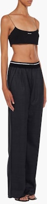 (W) MIU MIU SS23 Pantalones Rectos de Rayas Logo Cintura Alta Mujer Gris Pizarra MP1630-10DI-F0480 Purchase (W) MIU MIU SS23 Pantalones Rectos de Rayas Logo Cintura Alta Mujer Gris Pizarra MP1630-10DI-F0480