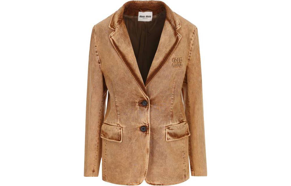 Order (W) Chaqueta Vaquera MIU MIU SS23 para Mujer en Color Cognac. GWG126-121H-F0046