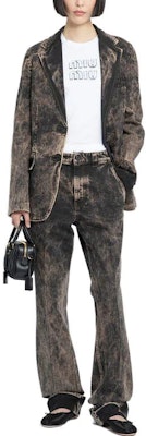 (Women) MIU MIU SS23 Washed Single-Breasted Long Sleeve Blazer Jacket Women Black. GWG126-121H-F0002 Lookbook (Women) MIU MIU SS23 Washed Single-Breasted Long Sleeve Blazer Jacket Women Black. GWG126-121H-F0002