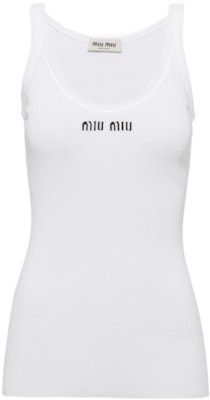 (W) MIU MIU SS23 Logo Putih Baju Tank Rajut Wanita. MMV075-12ZL-F0009-S-231 Buy (W) MIU MIU SS23 Logo Putih Baju Tank Rajut Wanita. MMV075-12ZL-F0009-S-231