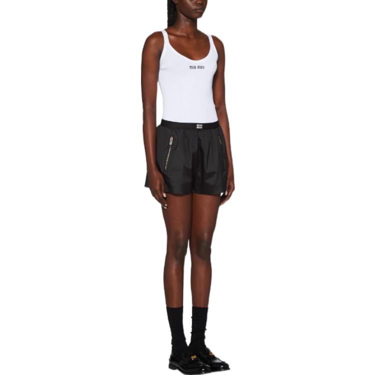 Purchase (W) MIU MIU SS23 ホワイト ロゴプリント ニット タンクトップ レディース用 MMV075-12ZL-F0009-S-231