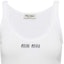 Cheap (W) MIU MIU SS23 Logo Putih Baju Tank Rajut Wanita. MMV075-12ZL-F0009-S-231