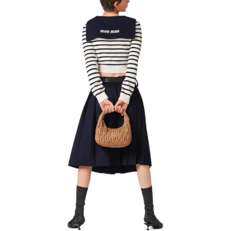 (Women) MIU MIU SS23 Women’s White Colorblock Striped Button-Up Cashmere Sweater MMF670-12BD-F0UB0 圖 4