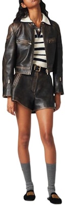 (W) MIU MIU SS24 米白色拼色条纹针织短袖上衣 MML875-138S-F0UBO-SOOO Shop (W) MIU MIU SS24 米白色拼色条纹针织短袖上衣 MML875-138S-F0UBO-SOOO