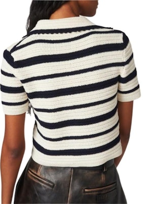 (W) MIU MIU SS24 米白色拼色条纹针织短袖上衣 MML875-138S-F0UBO-SOOO Purchase (W) MIU MIU SS24 米白色拼色条纹针织短袖上衣 MML875-138S-F0UBO-SOOO