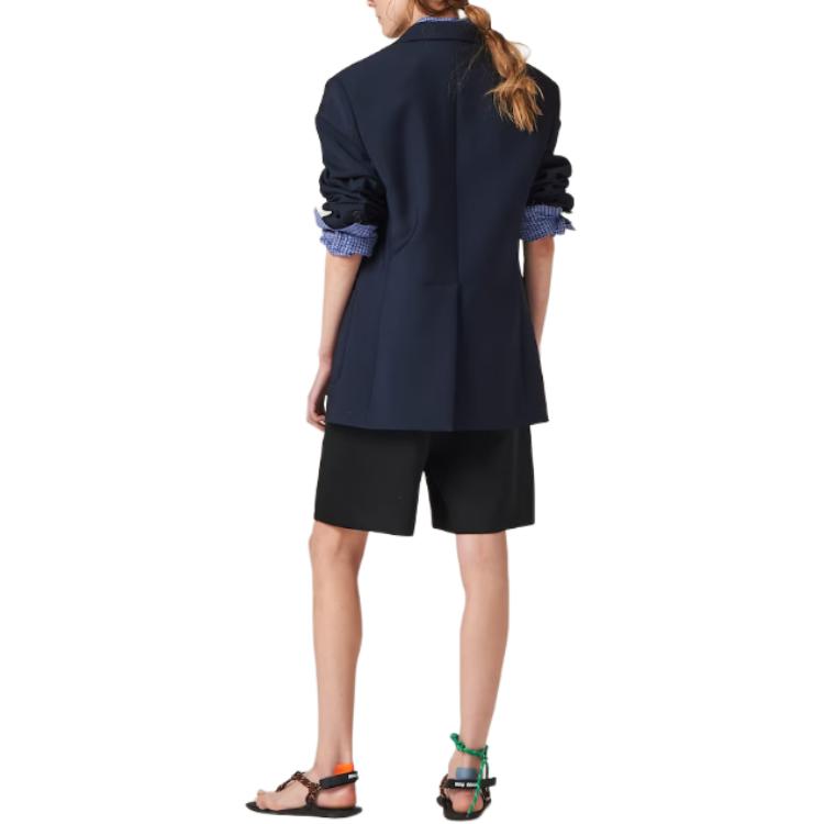 Shop (W) MIU MIU SS24 Pantalones Cortos Negros Logo Cintura Elástica con Cordón Casual. MP1788-14N6-F0T81-S-OOO