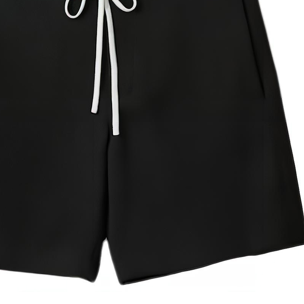 Cheap (W) MIU MIU SS24 Pantalones Cortos Negros Logo Cintura Elástica con Cordón Casual. MP1788-14N6-F0T81-S-OOO