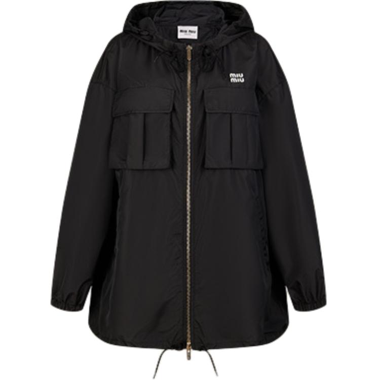 (Women) MIU MIU SS24  Black Long Sleeve Logo Jacket ML1030-13MF-F0002-S-OOO