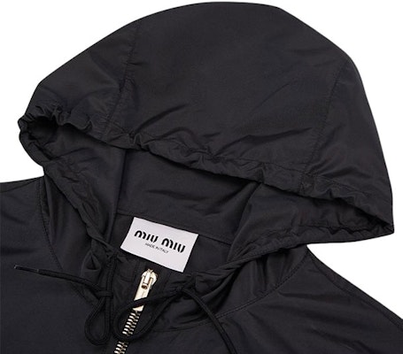 (Women) MIU MIU SS24 Black Long Sleeve Logo Jacket ML1030-13MF-F0002-S-OOO Details for (Women) MIU MIU SS24 Black Long Sleeve Logo Jacket ML1030-13MF-F0002-S-OOO