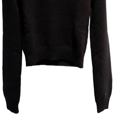 (W) MIU MIU SS24 黑色水钻字母罗纹长袖毛衣 MML725-15NO-F0002-S-231 Details for (W) MIU MIU SS24 黑色水钻字母罗纹长袖毛衣 MML725-15NO-F0002-S-231