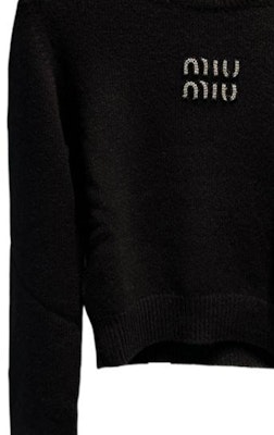 (W) MIU MIU SS24 黑色水钻字母罗纹长袖毛衣 MML725-15NO-F0002-S-231 Sizing (W) MIU MIU SS24 黑色水钻字母罗纹长袖毛衣 MML725-15NO-F0002-S-231