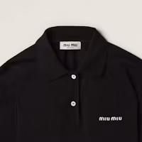 Purchase (W) MIU MIU SS24 黑色短袖徽標刺繡POLO衫 MJN535-14RW-F0002-S-OOO