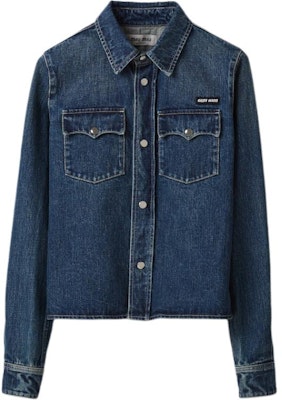 (W) MIU MIU SS24 Baju Denim Lengan Panjang Biru GWC113-140F-F0008-S-OOO Order (W) MIU MIU SS24 Baju Denim Lengan Panjang Biru GWC113-140F-F0008-S-OOO