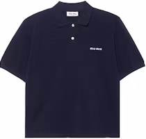 Order (W) MIU MIU SS24 藍色刺繡標誌短袖POLO衫。 MJN535-14RW-F0008-S-OOO