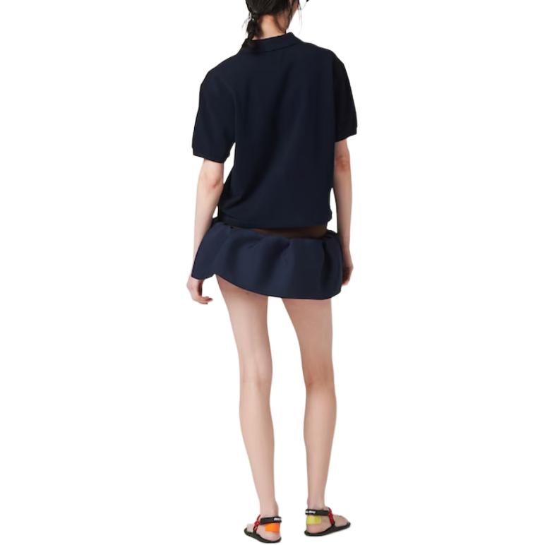 Purchase (W) MIU MIU SS24 Baju Polo Lengan Pendek Biru Bersulam Logo. MJN535-14RW-F0008-S-OOO