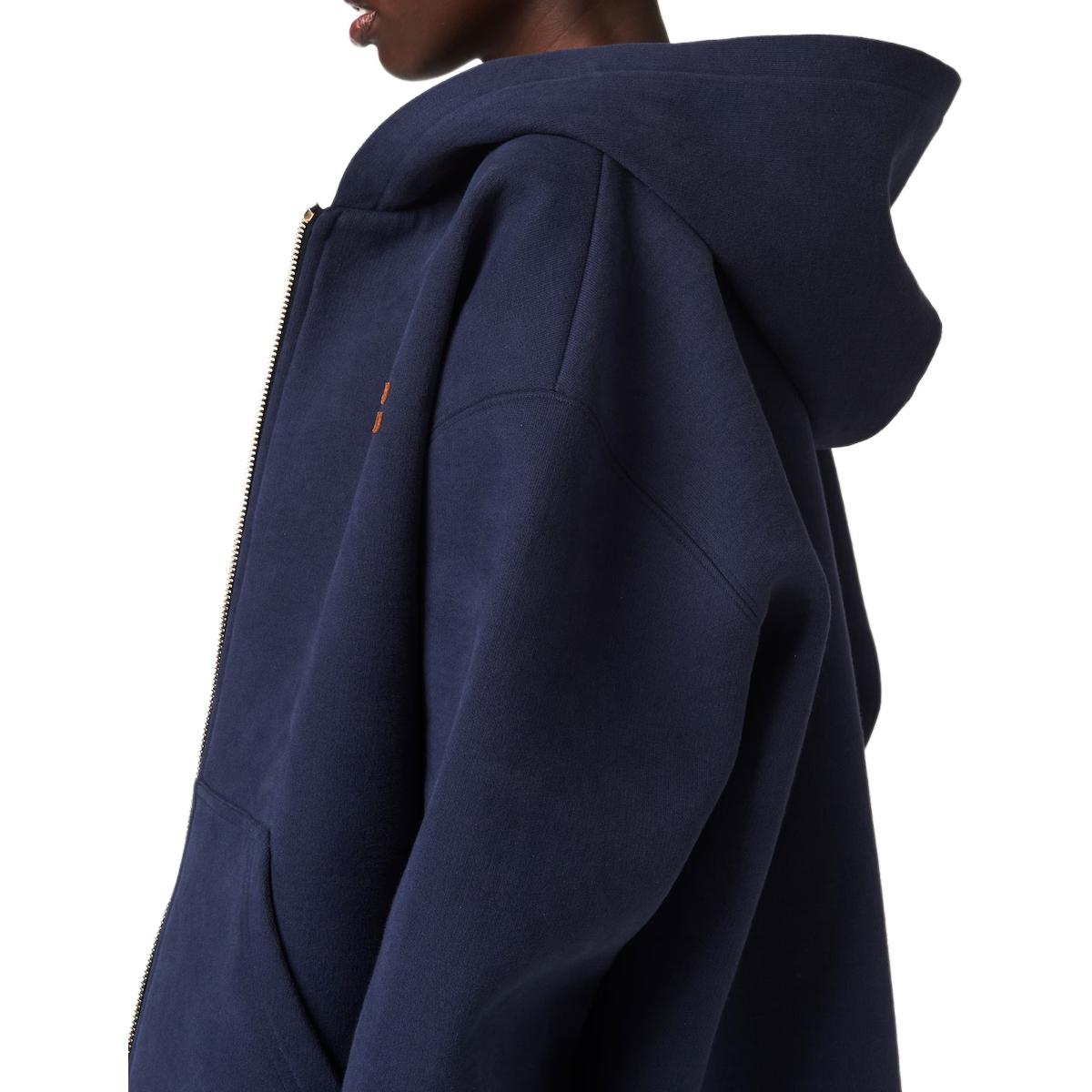 Details for (Women) MIU MIU SS24  Blue Hoodie with Logo Print and Zip-up Design. ML1064-15EG-F0008-S-OOO