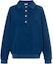 Buy (Women) MIU MIU SS24 Blue Long-Sleeve Pullover Polo Sweatshirt with Logo Embroidery MJL914-15AT-F0008