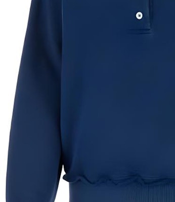 (Women) MIU MIU SS24 Blue Long-Sleeve Pullover Polo Sweatshirt with Logo Embroidery MJL914-15AT-F0008 Details for (Women) MIU MIU SS24 Blue Long-Sleeve Pullover Polo Sweatshirt with Logo Embroidery MJL914-15AT-F0008