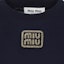 Shop (W) MIU MIU SS24 蓝色短袖圆领字母T恤。 MJN483-14ER-F0124-S-232