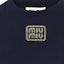 Purchase (W) MIU MIU SS24 蓝色短袖圆领字母T恤。 MJN483-14ER-F0124-S-232