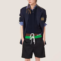 Purchase (W) MIU MIU SS24 藍色直版長袖外套附字母標誌。 MH1927-12I1-F0R84-S-AM1